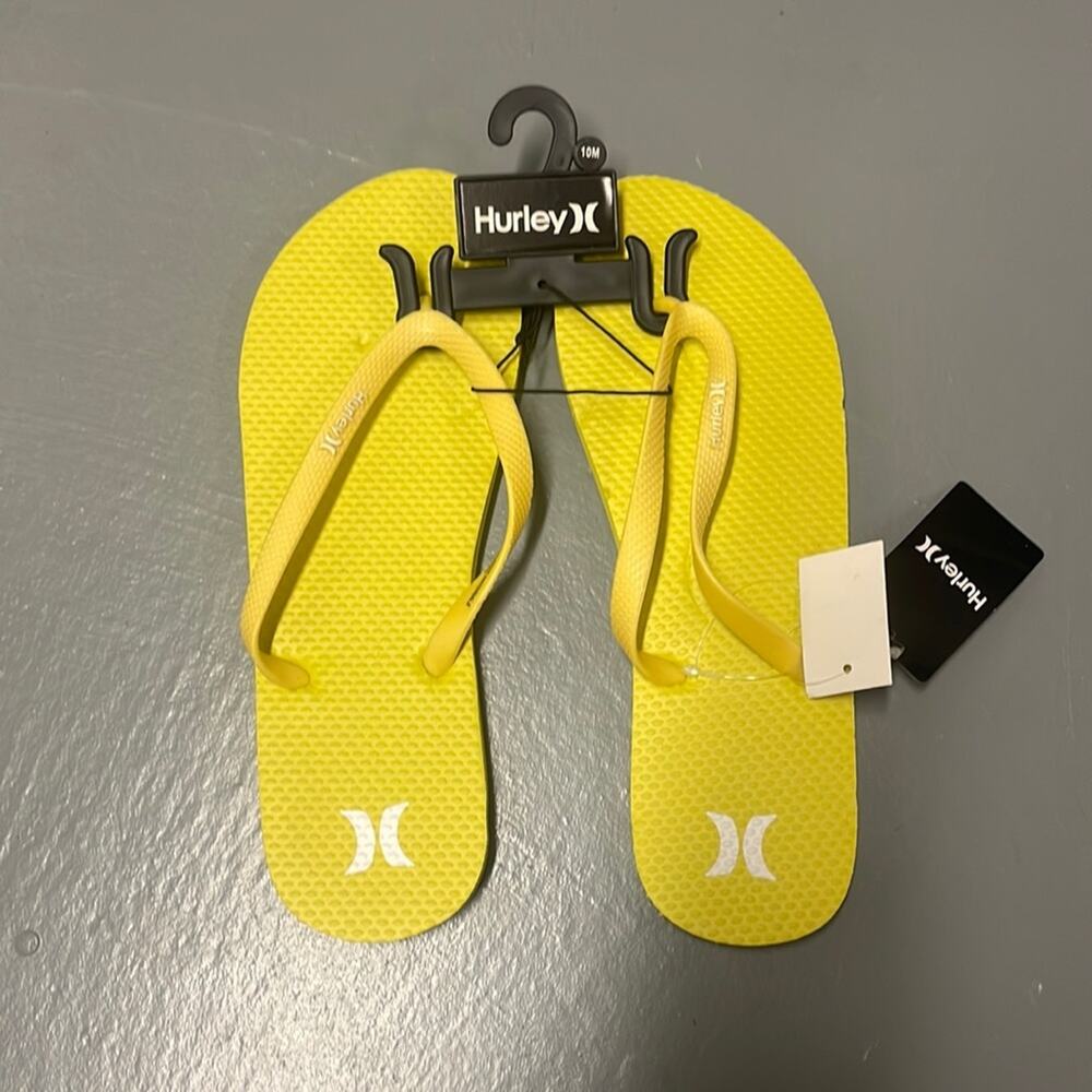 NWT Hurley Women’s Yellow Flip Flop Sandal Size 10